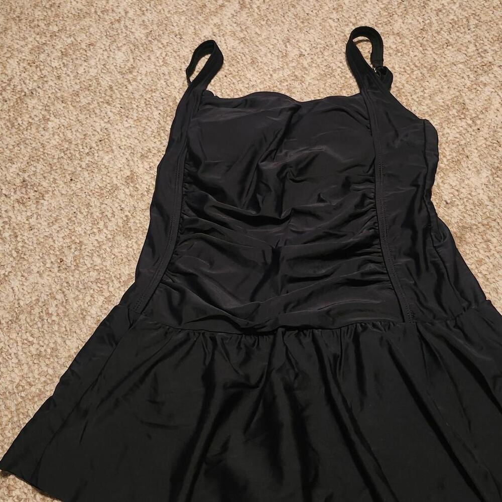 Womens black one piece swimdress